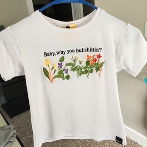 O-MIGHTY Floral Cropped Tee